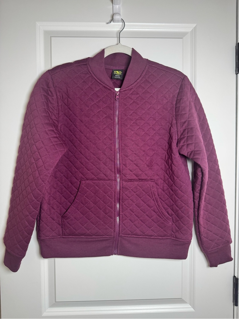 Athletic Works Quilted Bomber Jacket in Plum